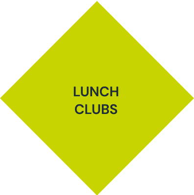 A yellow square with lunch clubs written on it
