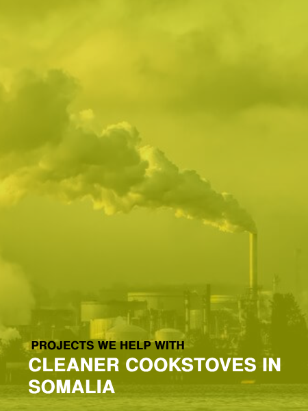 A poster for cleaner cookstoves in somalia shows smoke coming out of a chimney