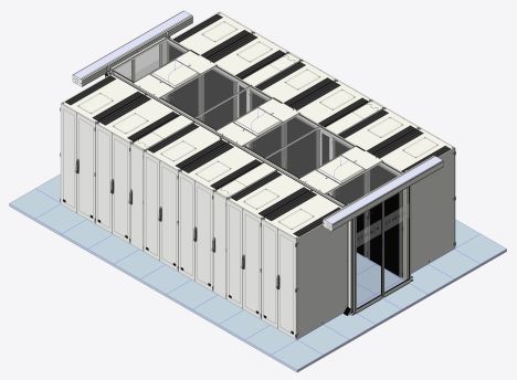 Schéma d'une allée confinée dans une salle informatique