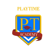 A playtime academy logo with a graduation cap on it