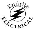A black and white logo for endrite electrical with a lightning bolt in a circle.