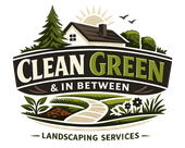Logo for MGI Landscapes & Outdoor Living, white text on dark gray and green background.