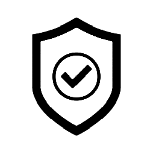 A shield with a check mark inside of it.