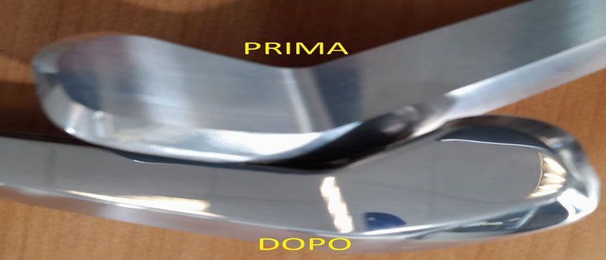 Lucidatura alluminio prima e dopo