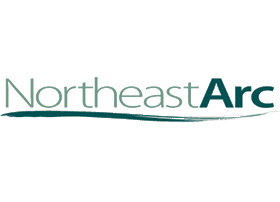 Northeast Arc logo: text in teal and dark teal, with a teal brushstroke.