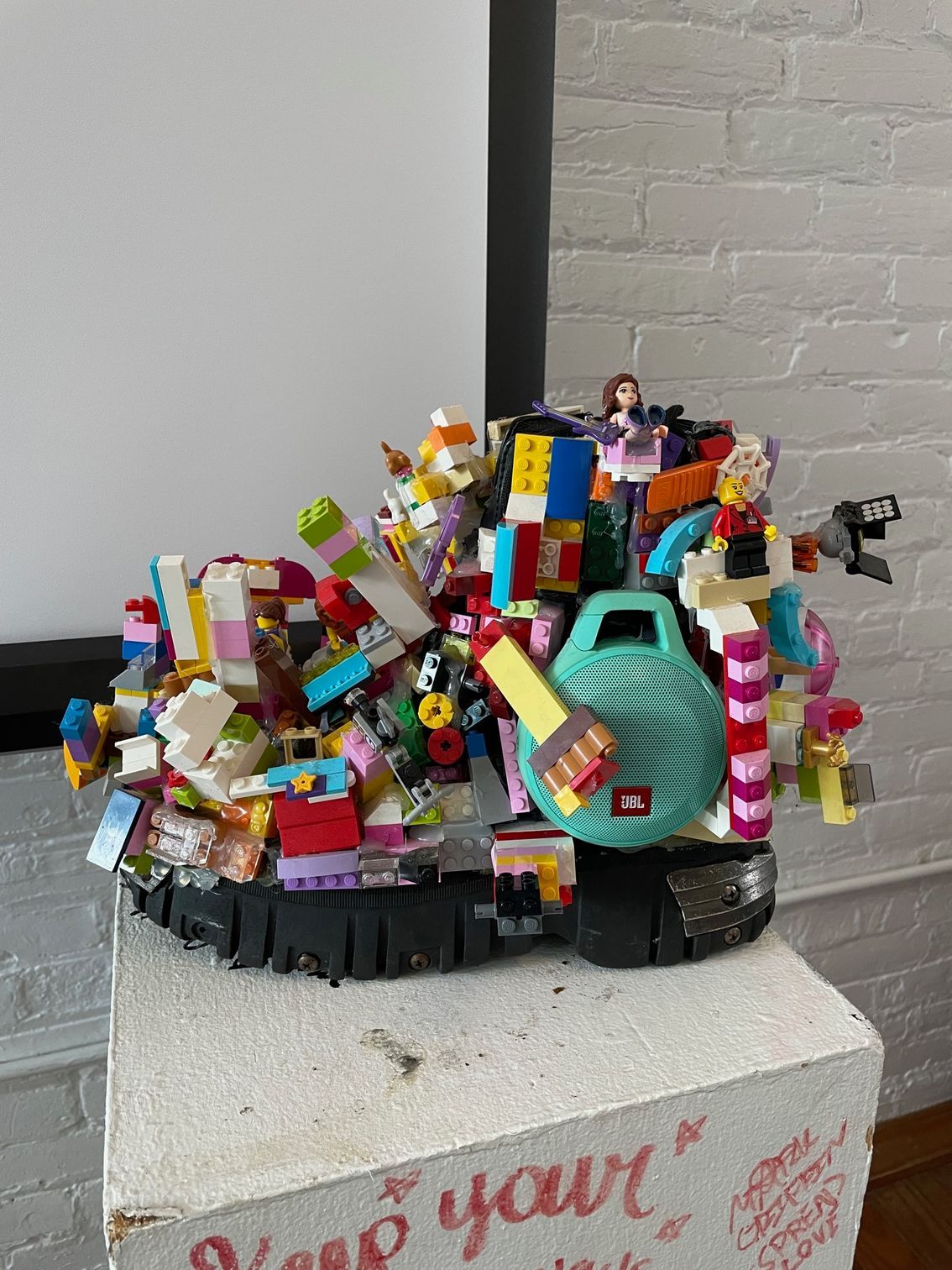 abstract art sculpture of sneakers