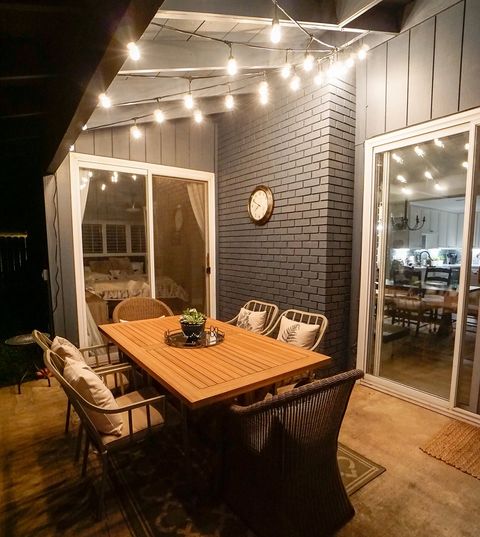 Patio with Table and Chairs with Lamps — Farmington Hills, MI — Anstandig Electric