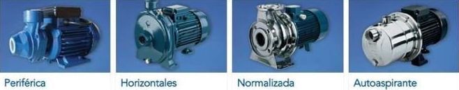 Se muestran cuatro tipos diferentes de compresores sobre un fondo azul.