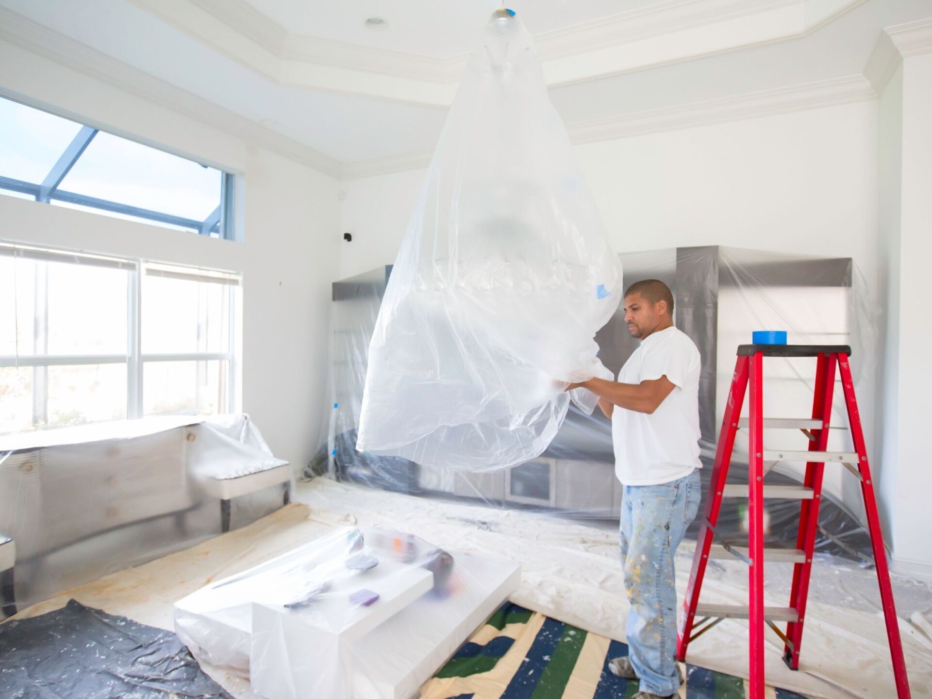 painting company in halifax prepping a room