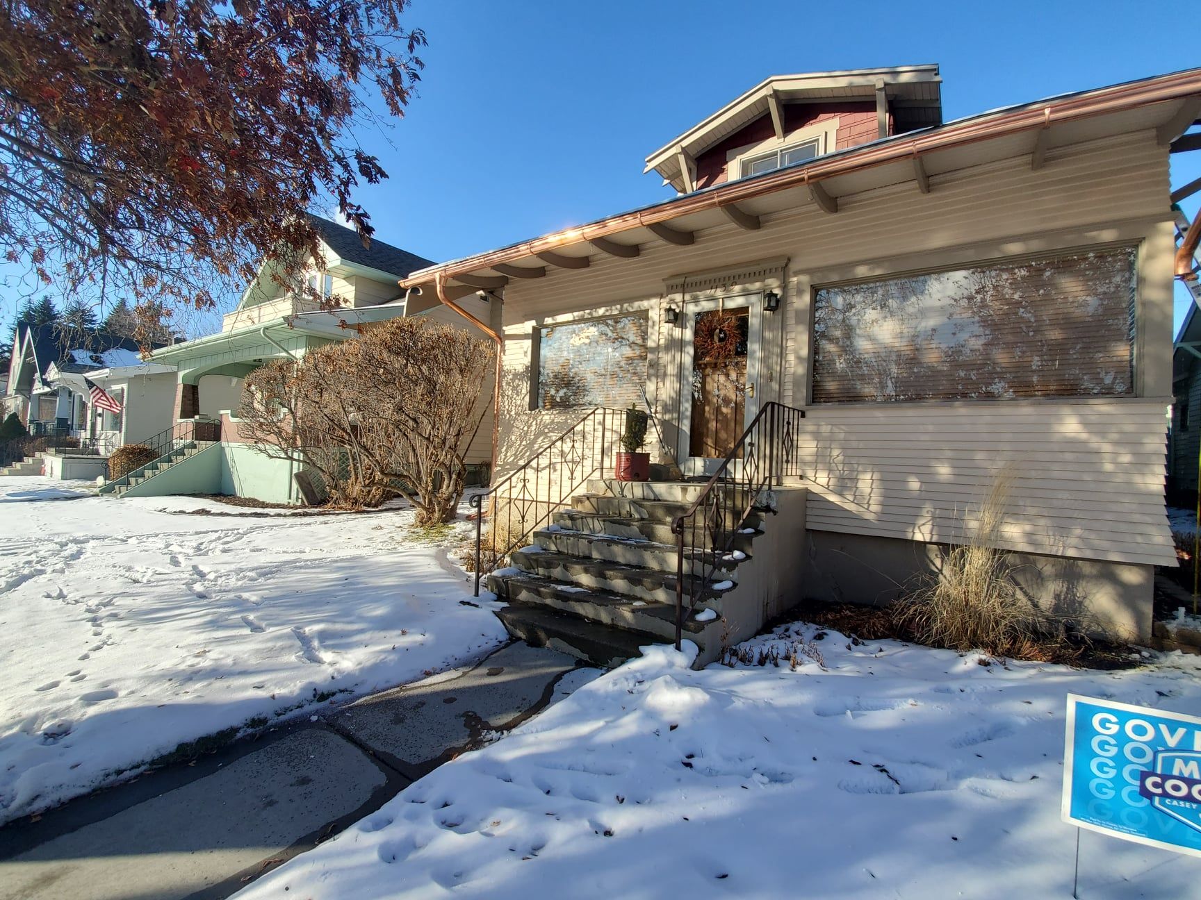Residential Gutter in Winter Season — Missoula, MT — Quality Seamless Gutters Inc