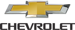 Chevrolet logo: Gold bowtie emblem with silver trim over the word