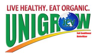 The logo for unigrow says live healthy eat organic
