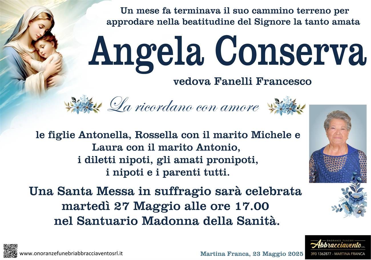 necrologio ANGELA CONSERVA