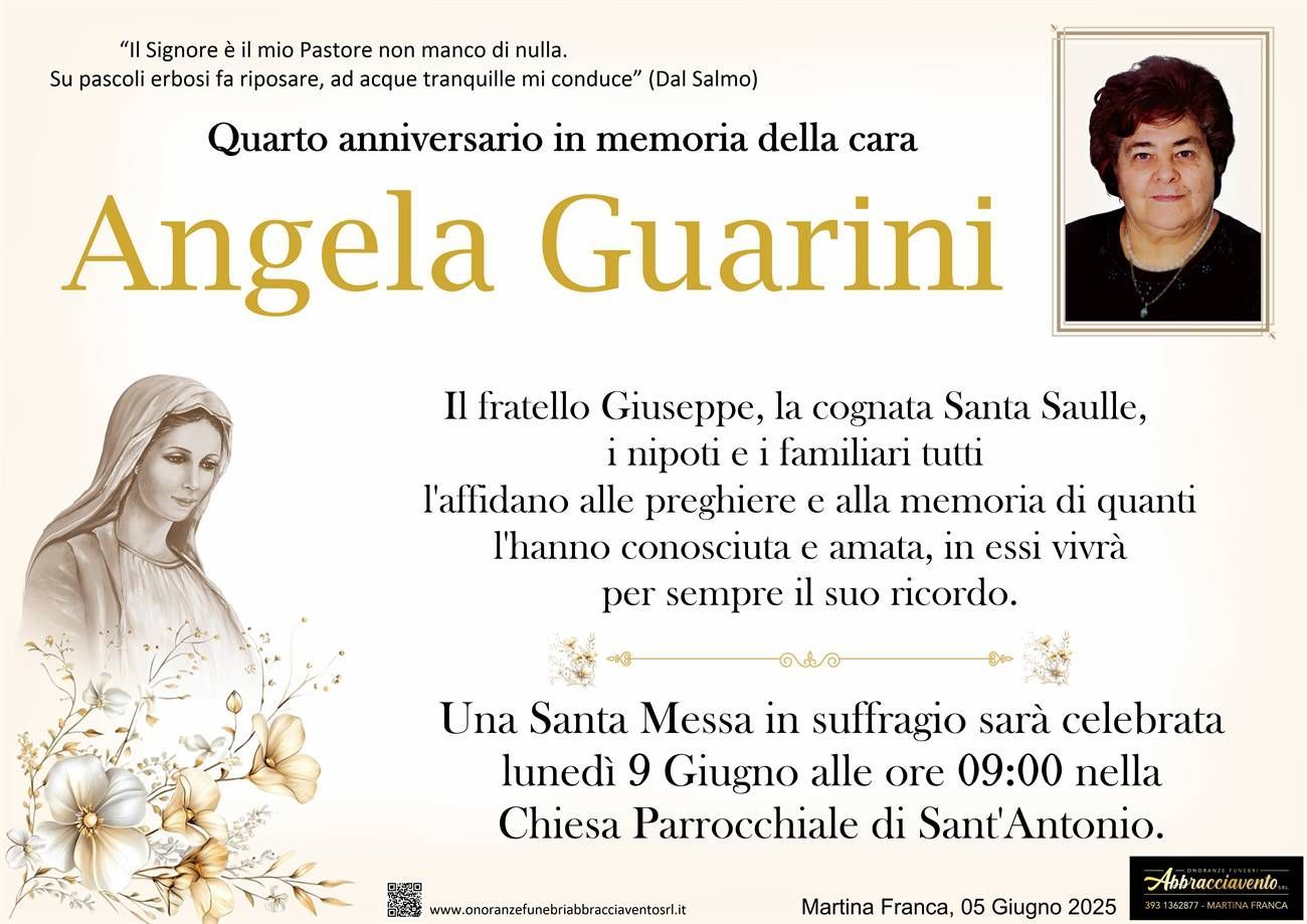 necrologio ANGELA GUARINI