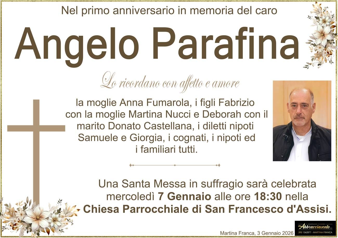 necrologio Angelo Parafina