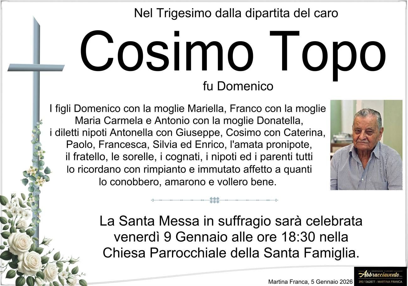 necrologio Cosimo Topo