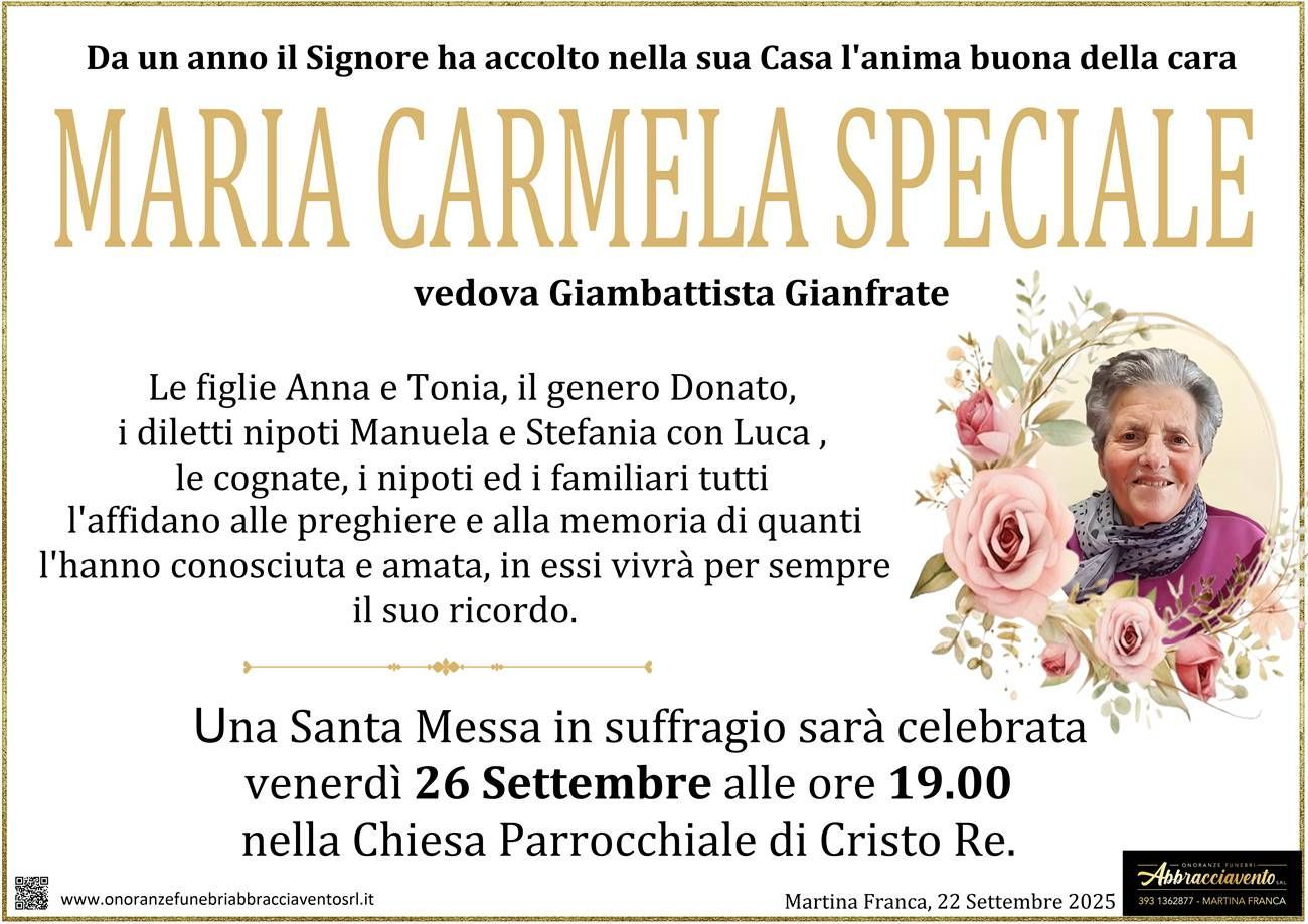 necrologio Maria Carmela Speciale
