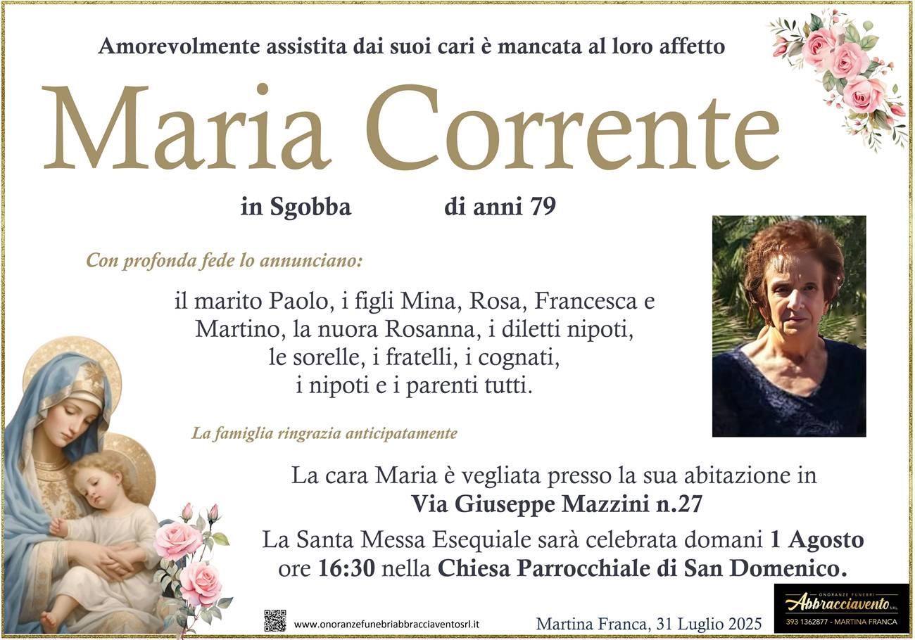 necrologio Maria Corrente