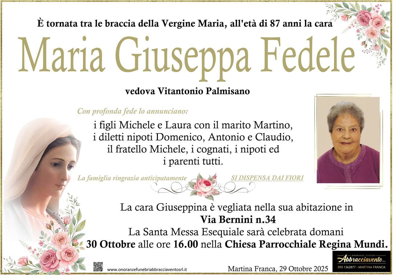 necrologio Maria Giuseppa Fedele