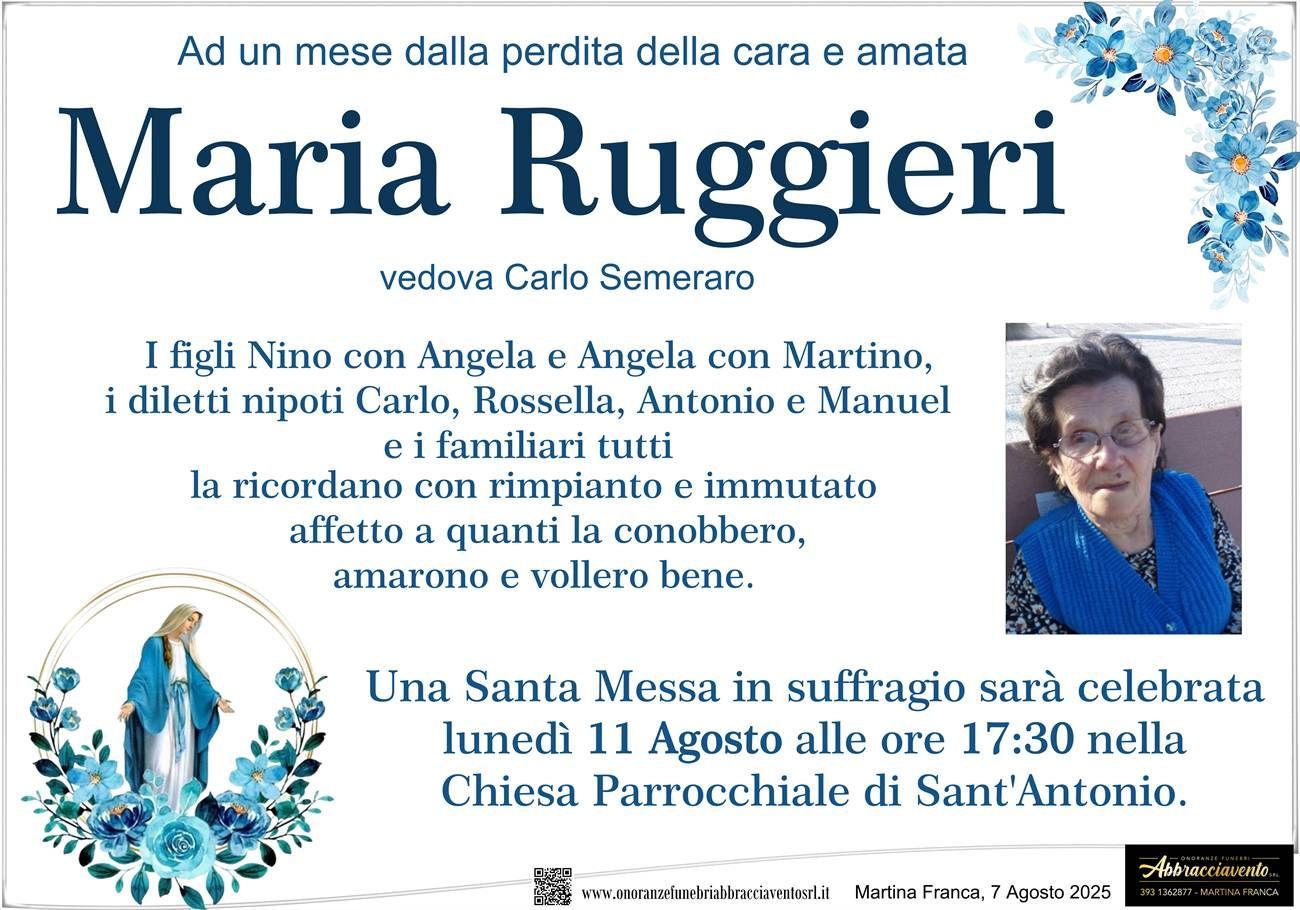 necrologio Maria Ruggieri