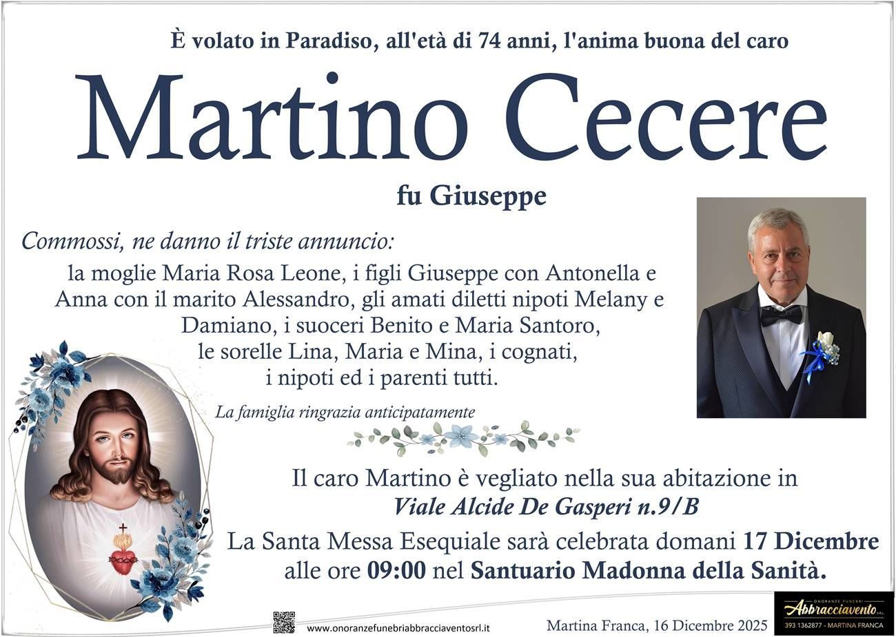 necrologio Martino Cecere