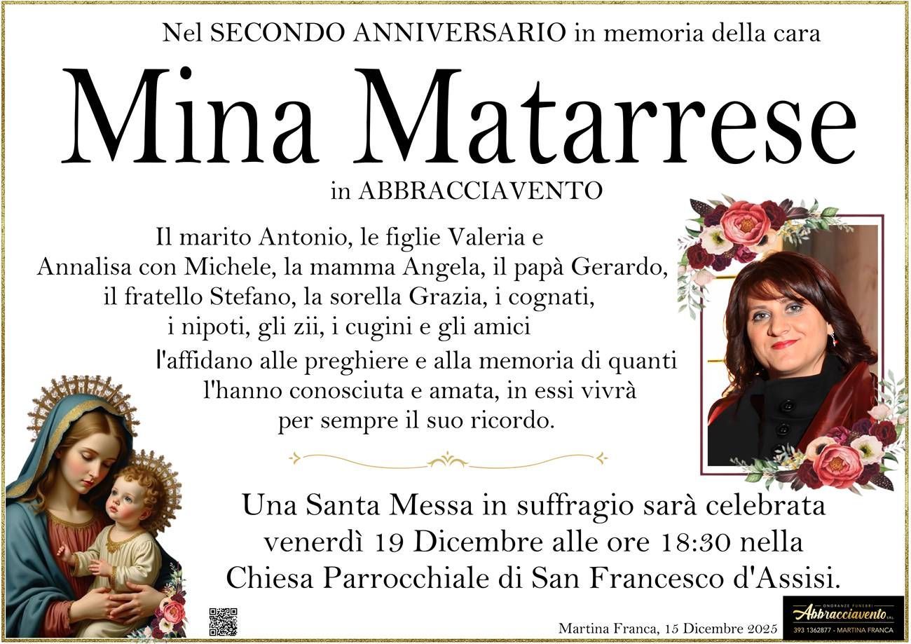 necrologio Mina Matarrese