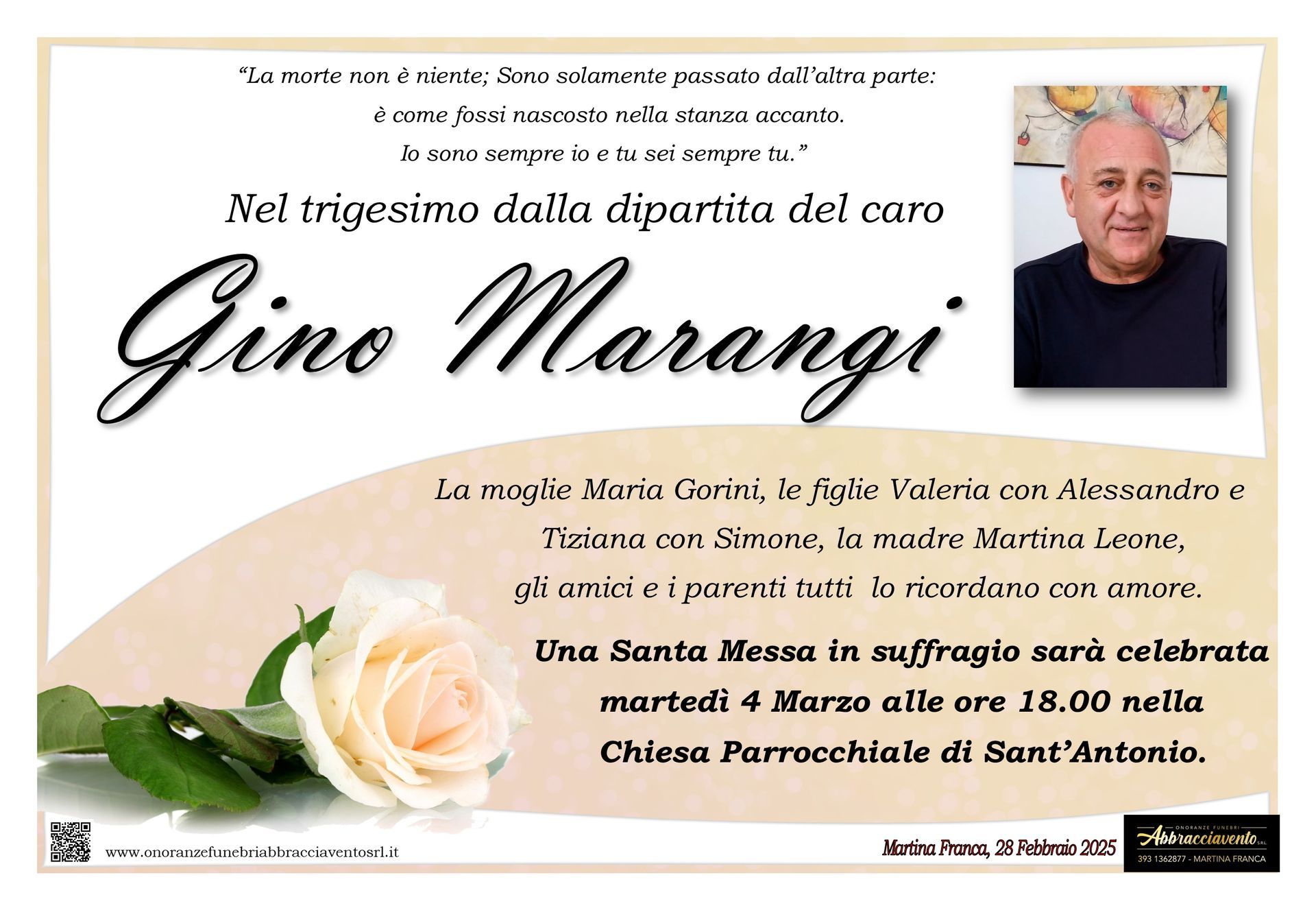 necrologio GINO MARANGI