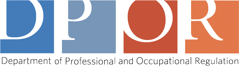 The logo for the department of professional and occupational regulation