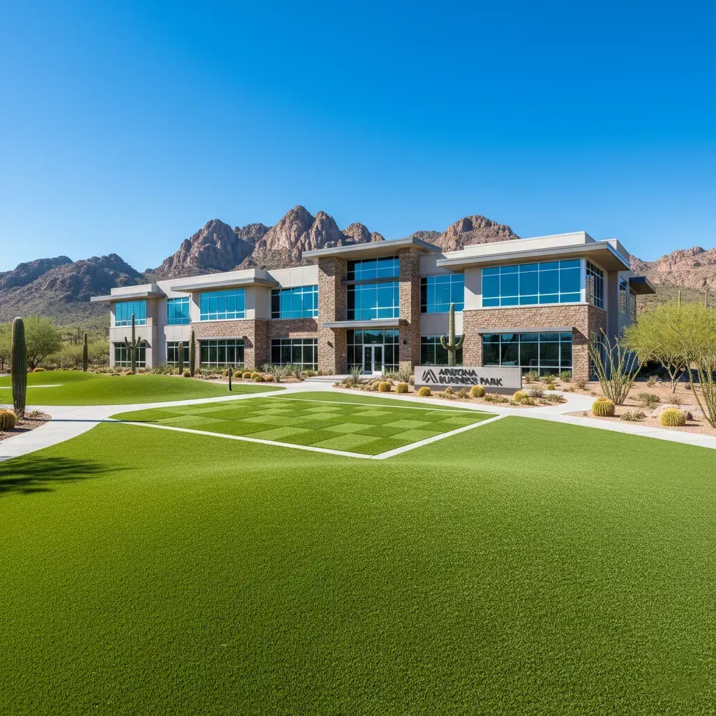 Commercial artificial grass installation Queen Creek business property professional turf contractors