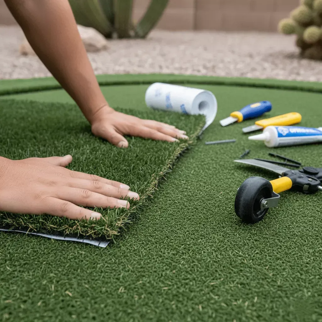 Professional putting green installation process Queen Creek Arizona