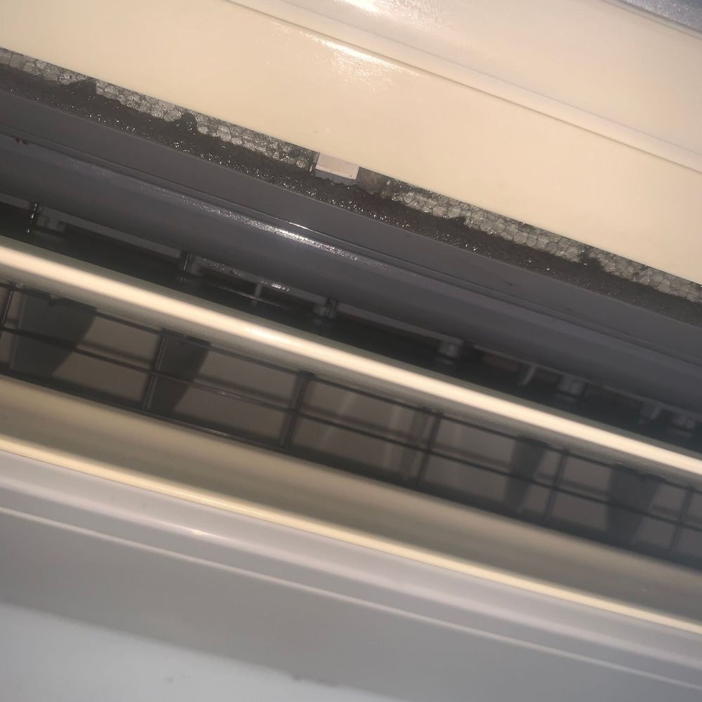 A close up of the inside of an air conditioner