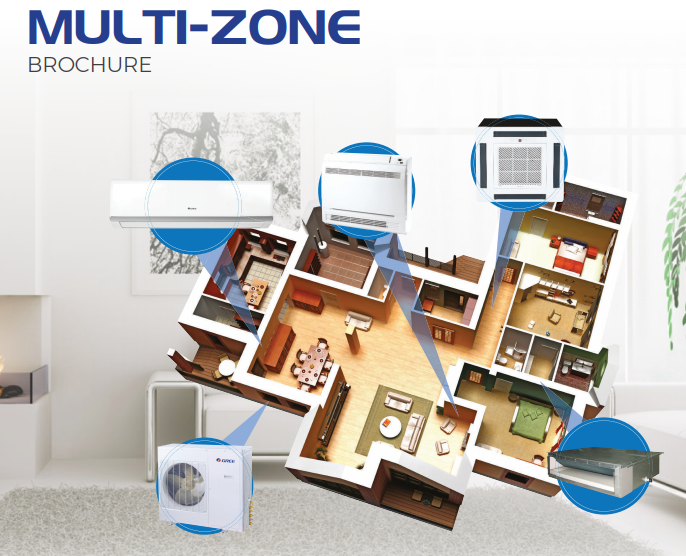 A brochure for a multi-zone air conditioner system