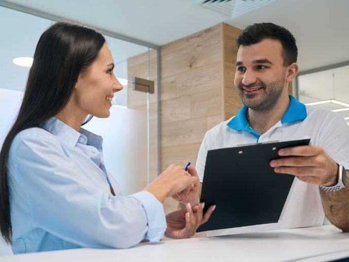 Doctor with patient