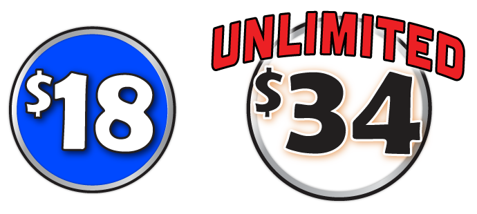 $18 in single wash circle and $34 for Unlimited