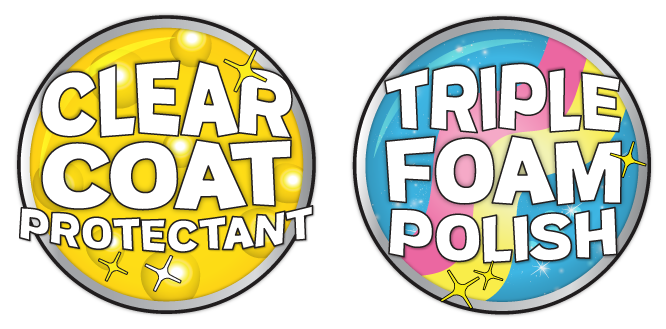 icons for clear coat protectant and triple foam polish