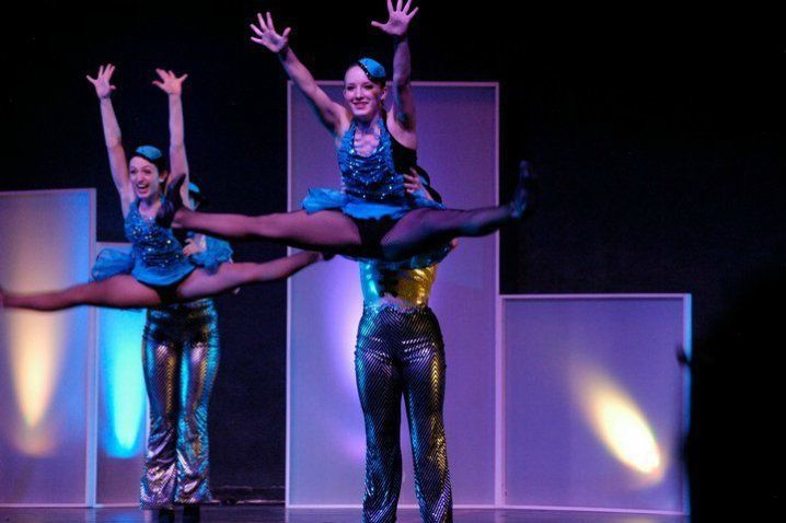 Two dancers in the air