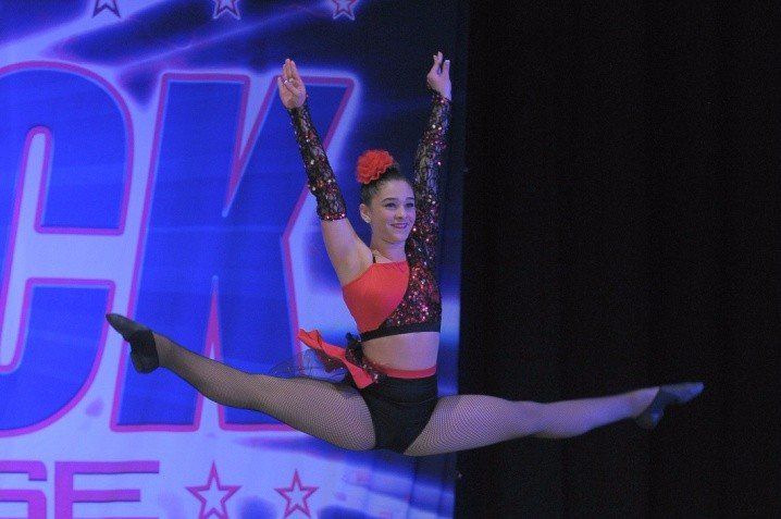 On dancer in the air at competition