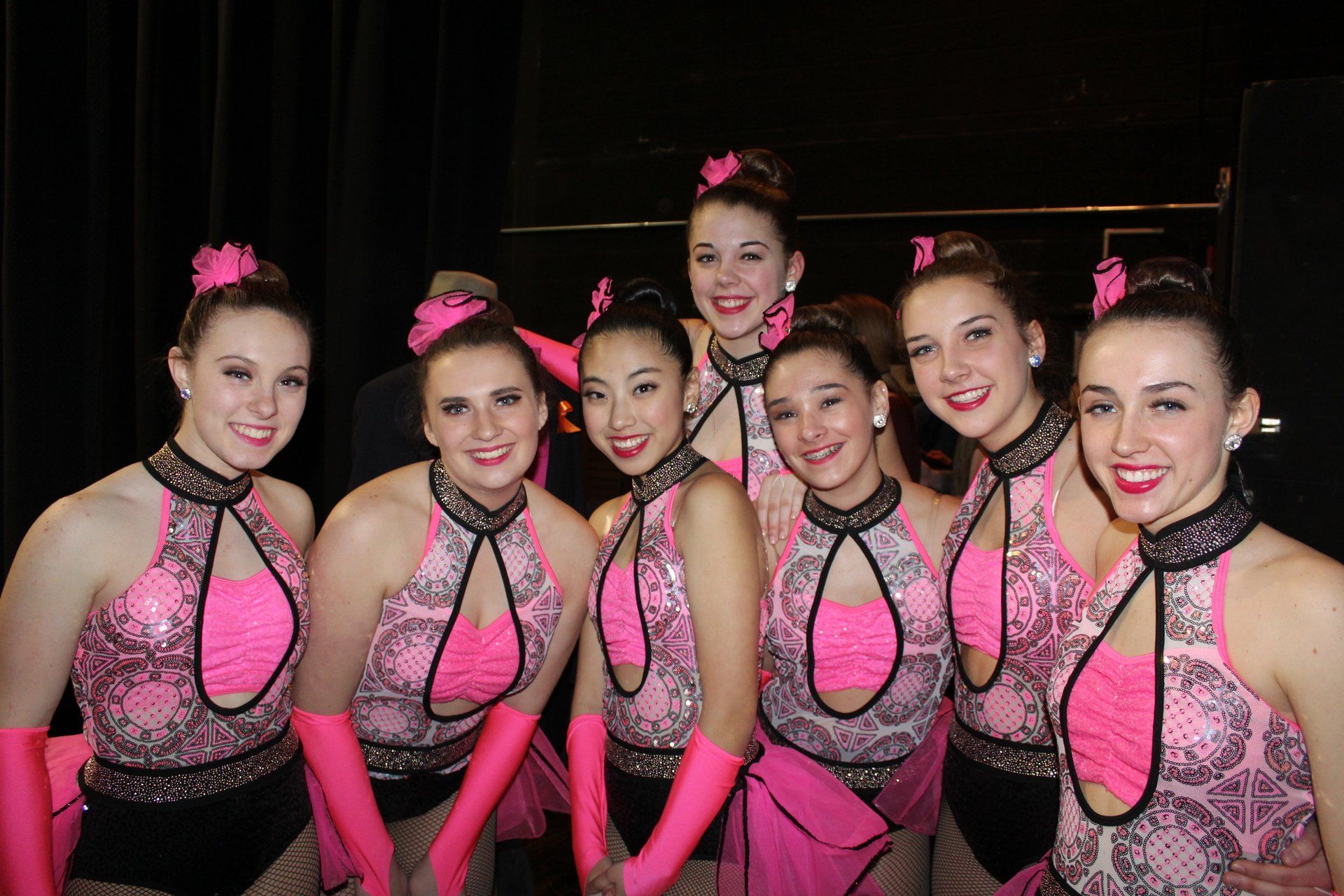 Pink Sparkly Dancers post dance performance
