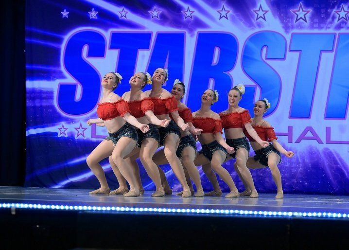 Dancers on stage at competition