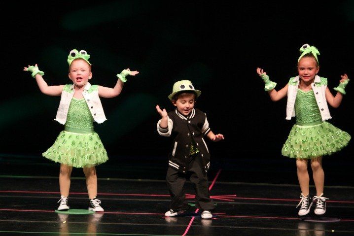 Three Young Dancers Performing