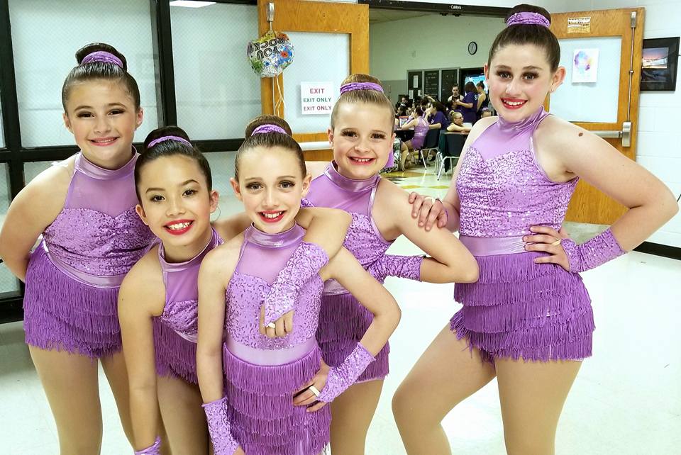 Little girl dancers before performance