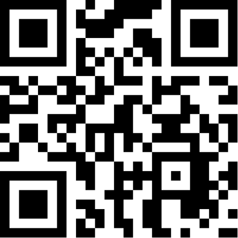 QR code, black and white pattern for scanning.