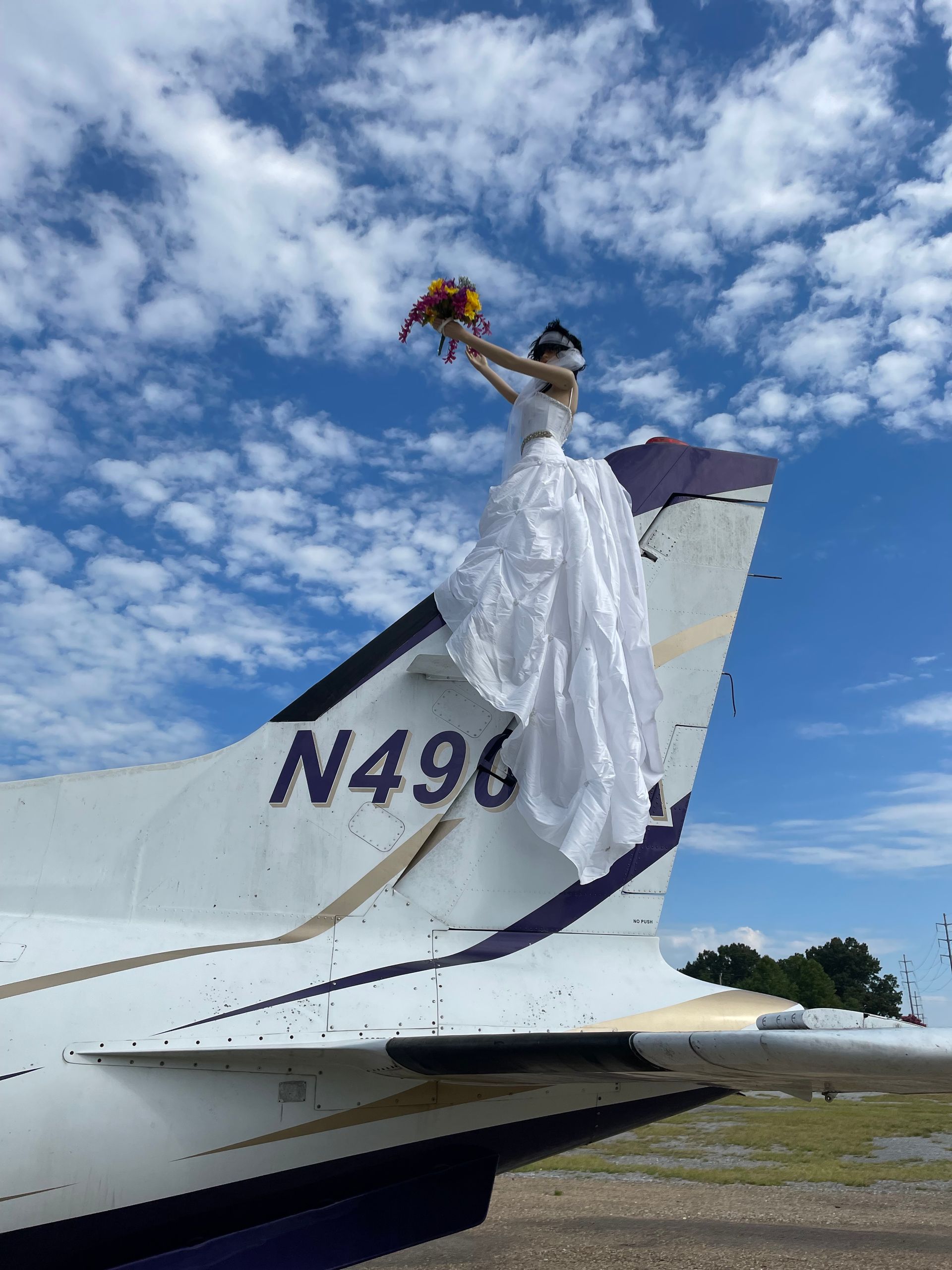 woman holding flowers