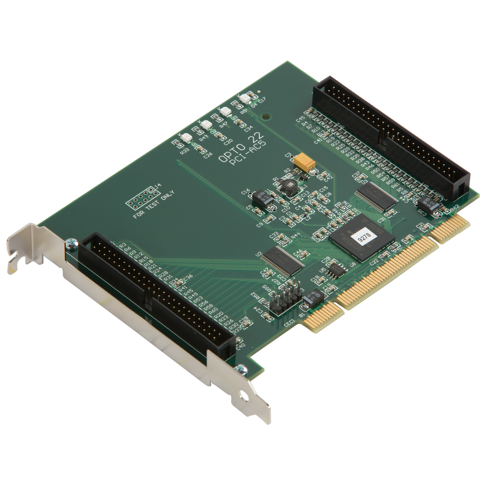 A green motherboard with a chip on it