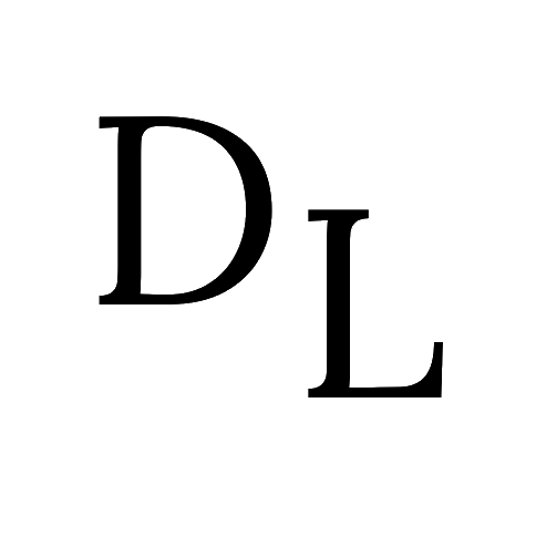 A black and white image of the letter d and l on a white background.