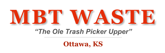 An orange and white logo for mbt waste