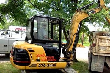 Company Yellow Excavator — Drain Cleaning in Columbus, OH