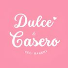 Logotipo de la panadería Dulce & Casero Ceci sobre un fondo rosa