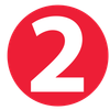 A red circle with a white number 2 inside of it A red circle with a white number 2 inside of it