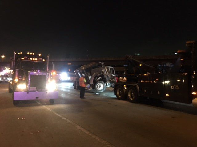 Towing — Tipped Over Truck on Road in Houston, TX
